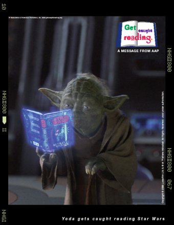 Yoda gets caught reading