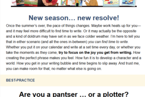 screencap of newsletter Writing Kidlit by Joyce Grant